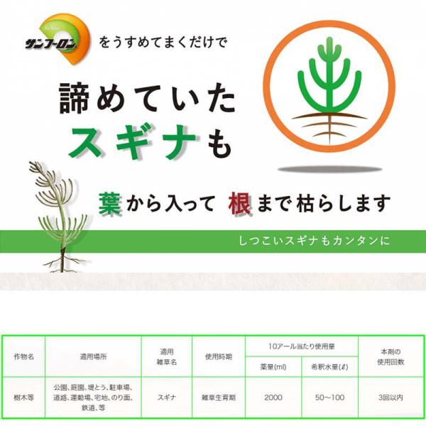 大成農材 サンフーロン 液剤 5L 除草剤 スギナ ササ ジェネリック除草剤 - ホームセンターバロー公式オンラインショップ